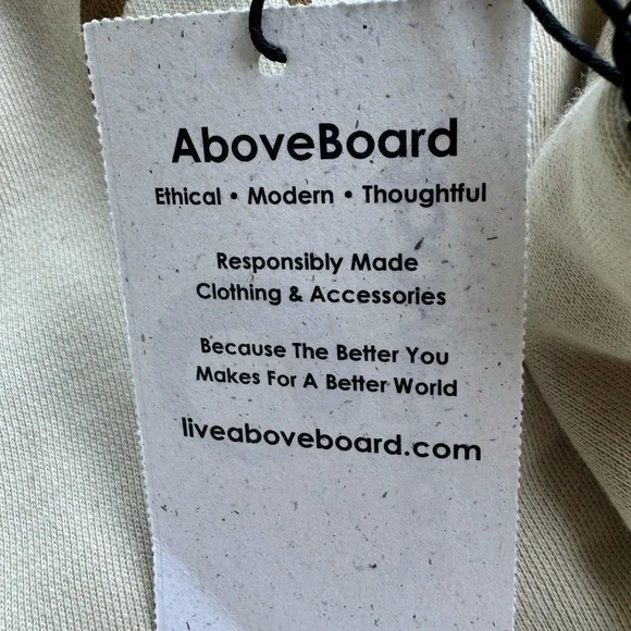 Organic Cotton Blend Women’s Hoodie Zip Up Cream AboveBoard NWT - Picture 6 of 8